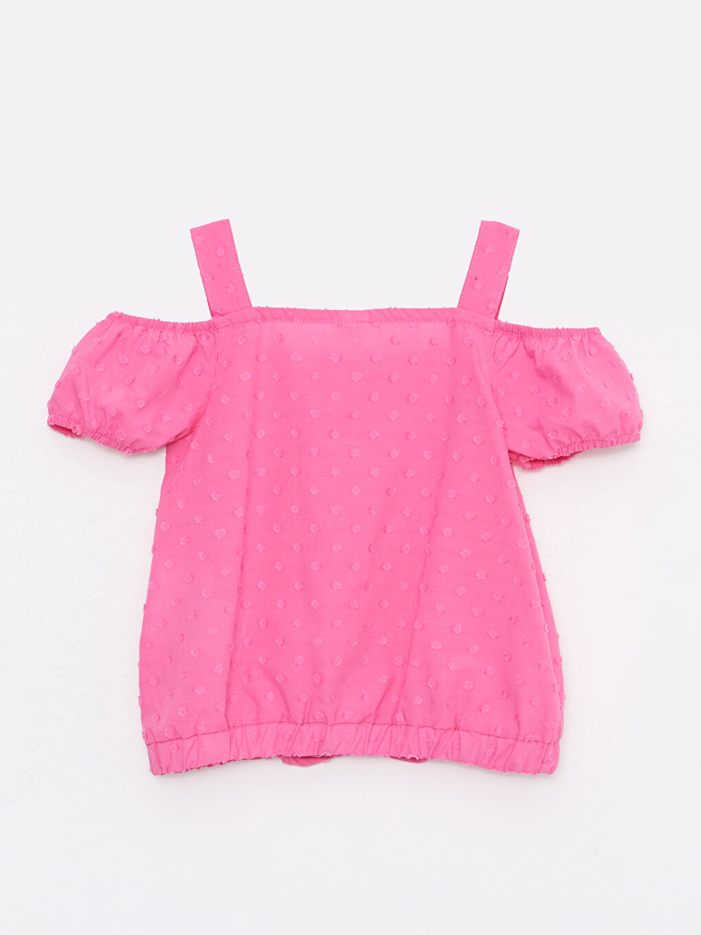 Cămașă Basic din Bumbac cu Mânecă Scurtă și Guler Tip Slash pentru Bebeluși Fete-1