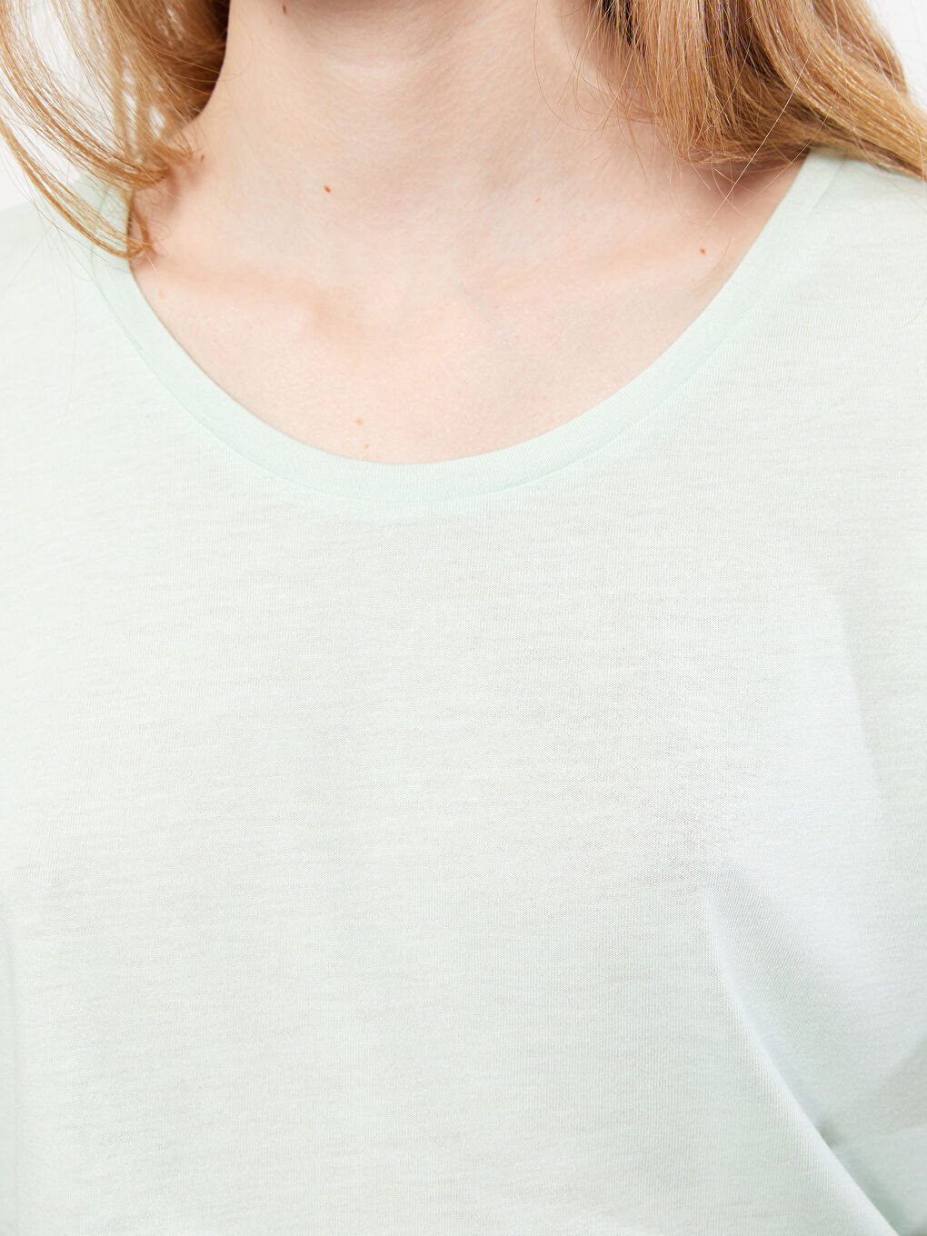 Rundhalsausschnitt Schlicht Kurzarm T-Shirt für Damen-3