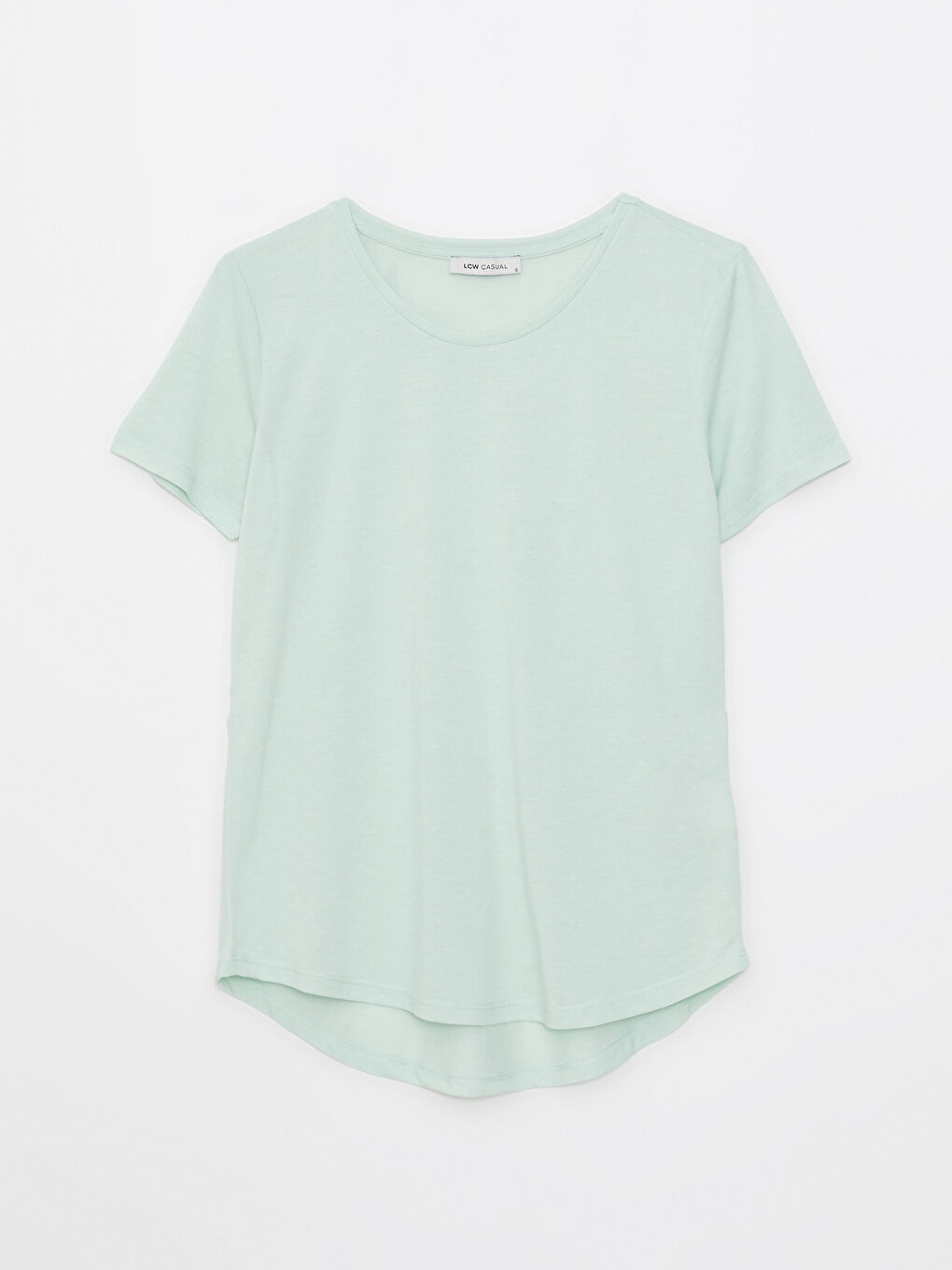 Rundhalsausschnitt Schlicht Kurzarm T-Shirt für Damen-5