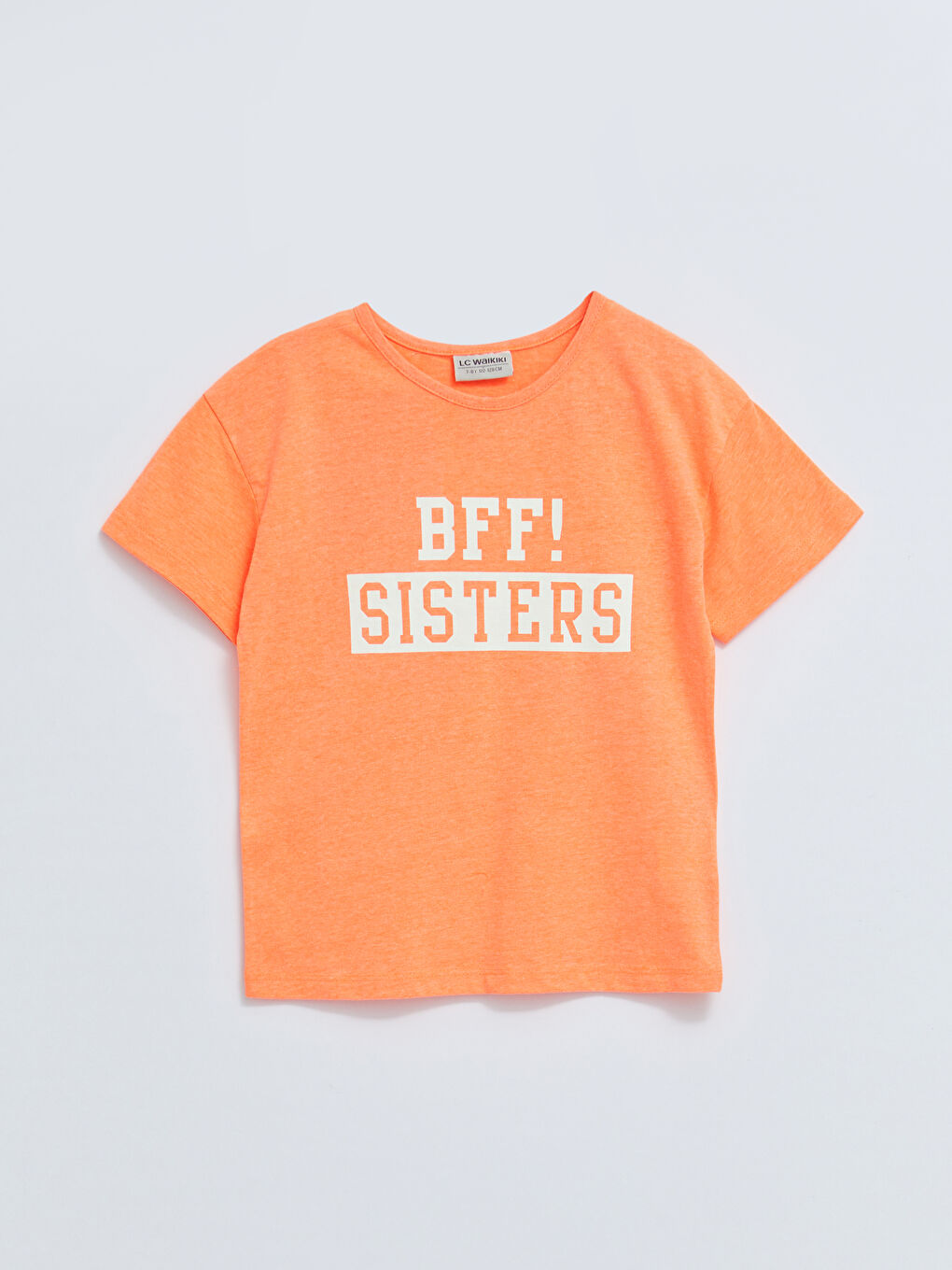 Crew Neck Printed Short Sleeve Girls' T-Shirt