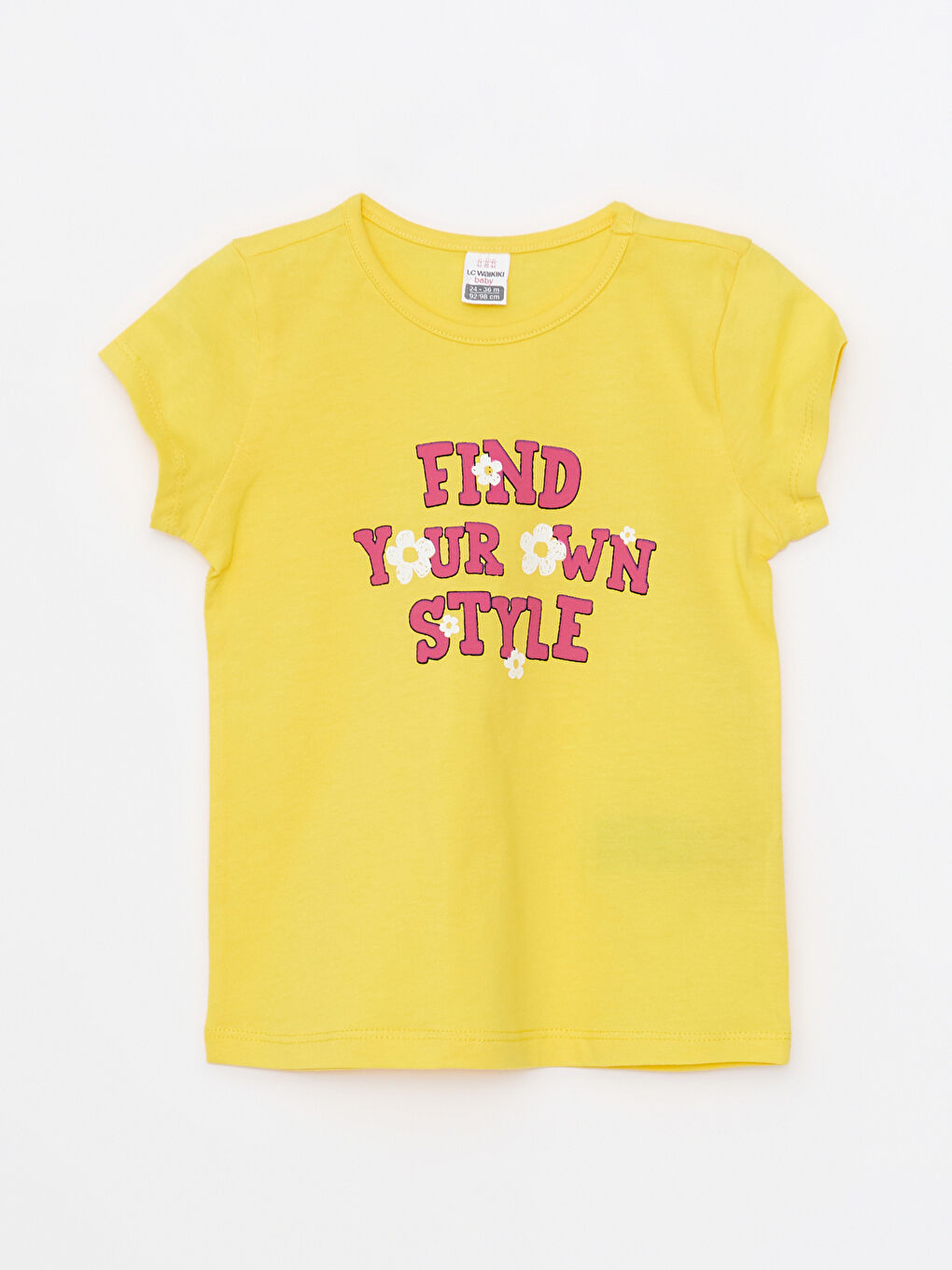 Crew Neck Short Sleeve Printed Baby Girl T-Shirt and Tights Set of 2-1