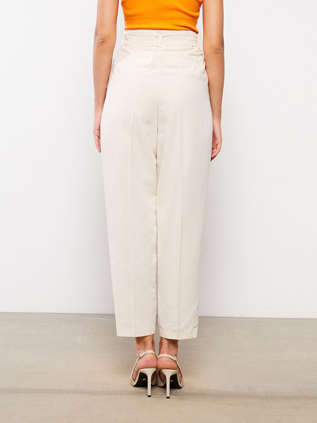 Gri Kadın Rahat Kalıp Düz Pantolon-7