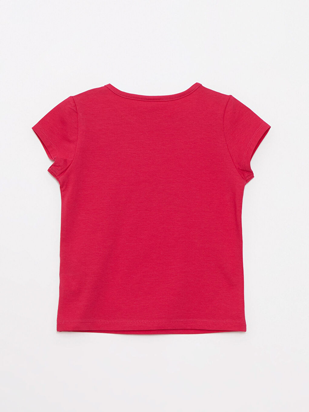 Fuşya Bisiklet Yaka Kısa Kol Baskılı Pamuklu Kız Bebek Tişört-2