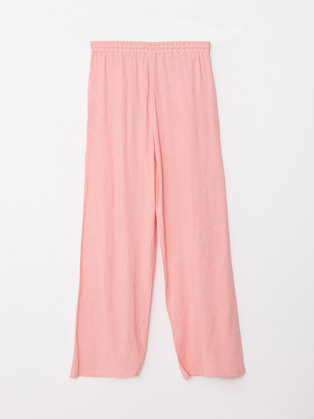 Women's Elastic Waist Relaxed Fit Plain Pants-6