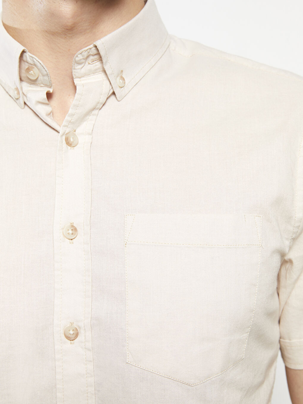 Regular Fit Short Sleeve Poplin Men's Shirt-3