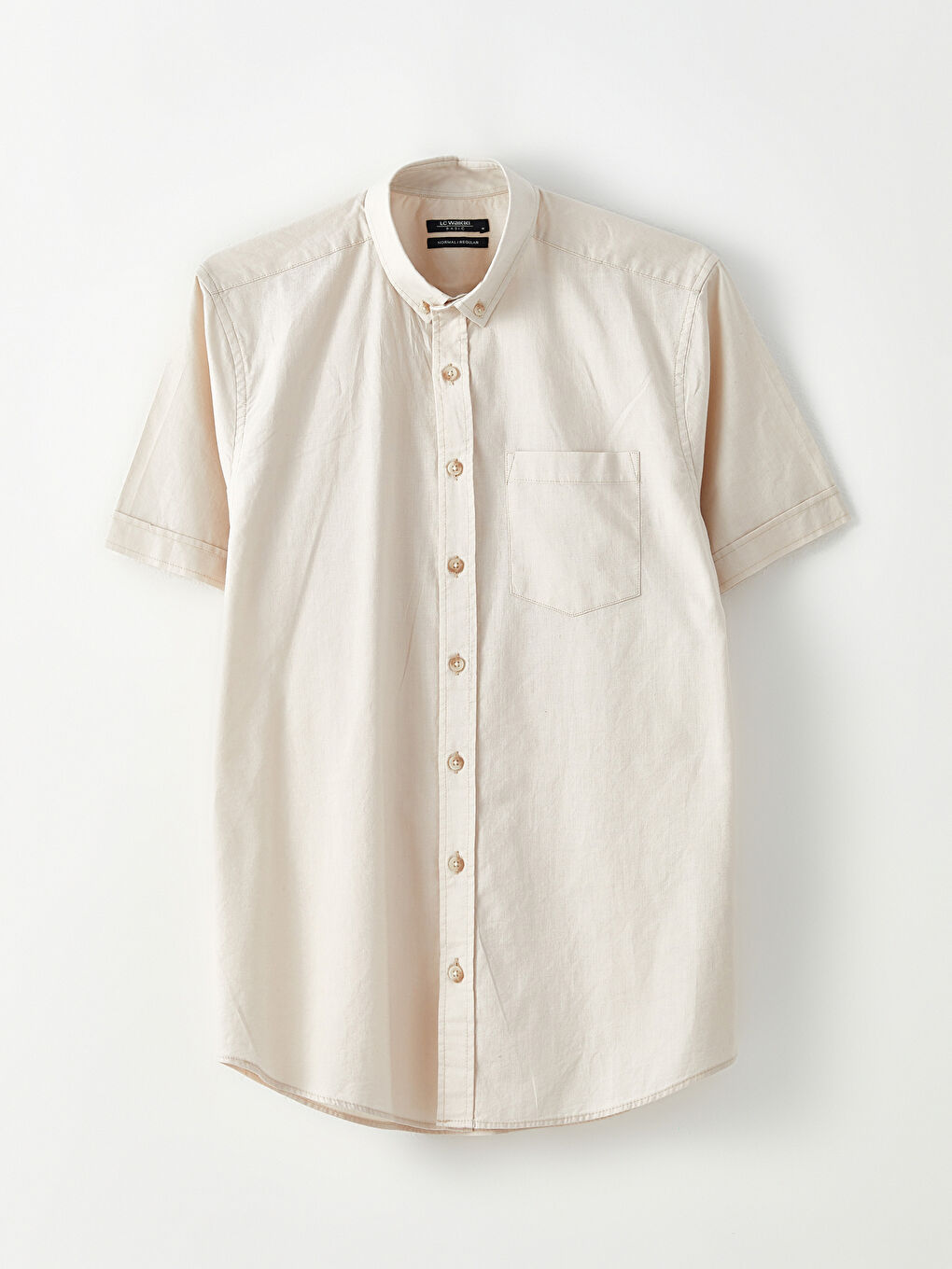 Regular Fit Short Sleeve Poplin Men's Shirt-5