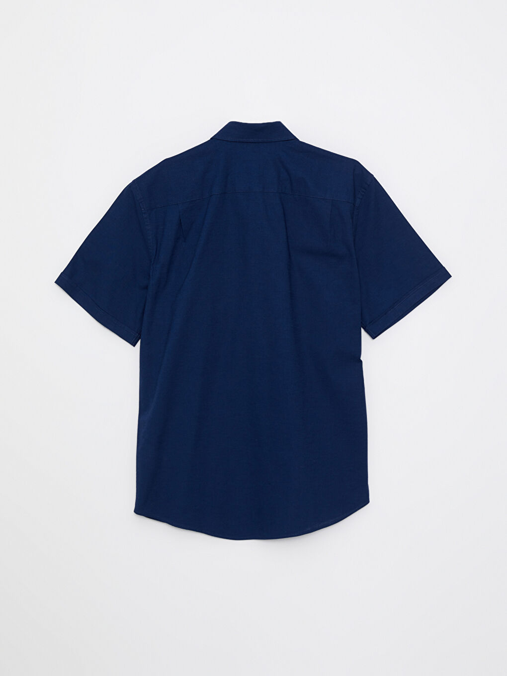 Lacivert Regular Fit Kısa Kollu Poplin Erkek Gömlek-6