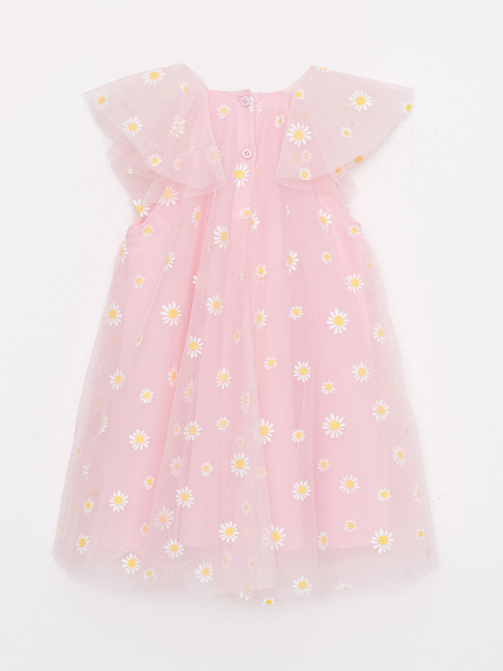 Crew Neck Short Sleeve Printed Baby Girl Evening Dress-1