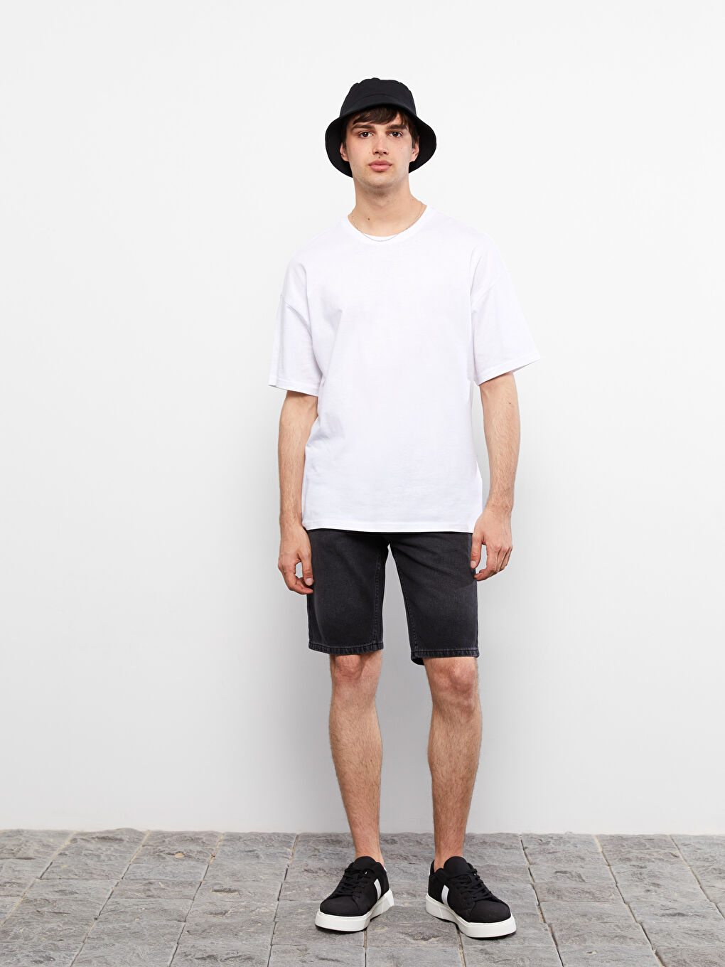 Панама мужская однотонная из хлопка-2