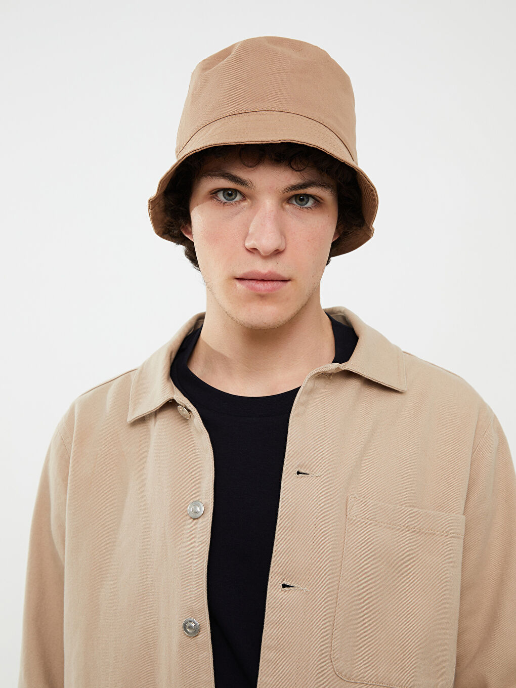 Plain Men's Cotton Bucket Hat