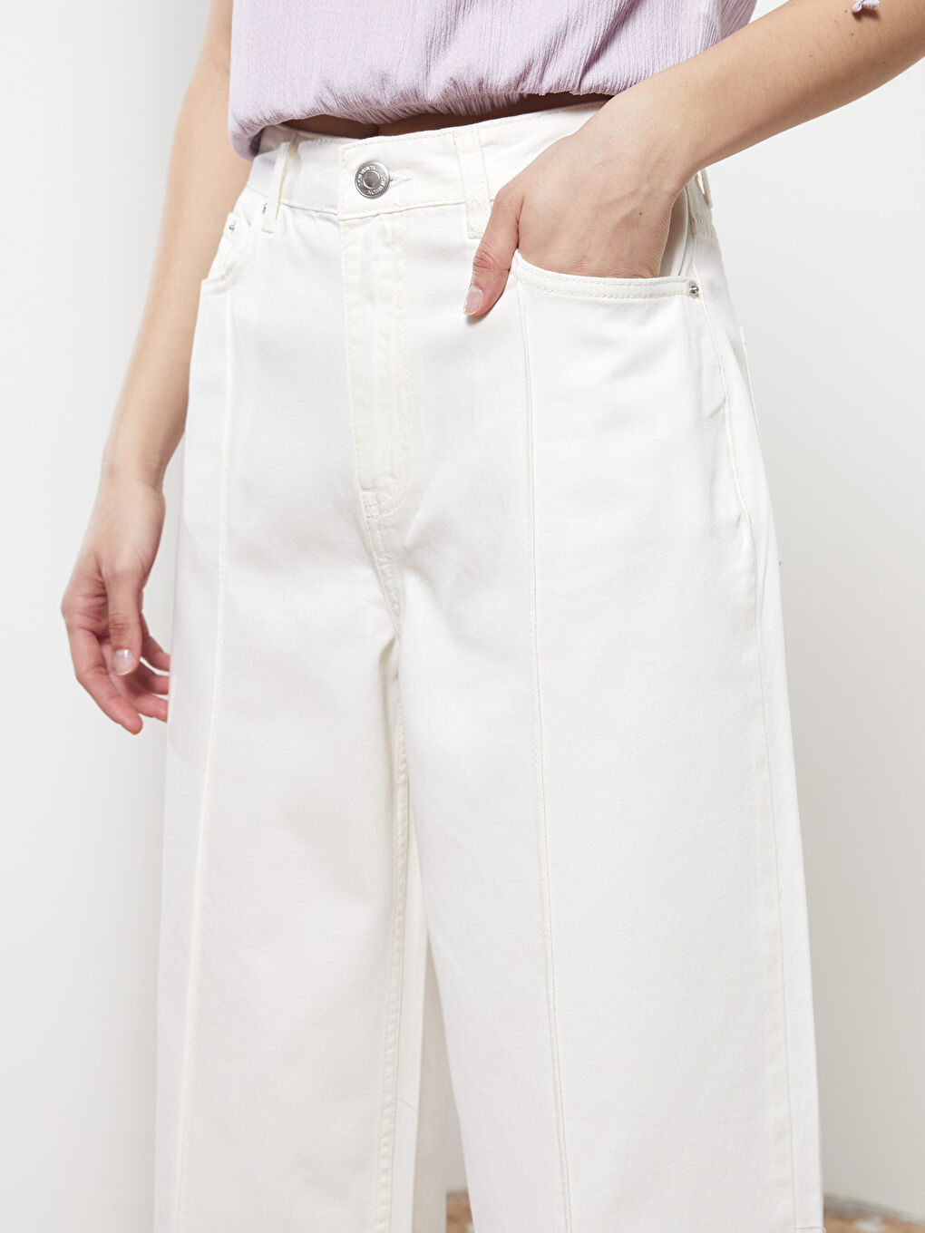LCW Vision Standard Fit Regular Pocket Detailed Women's Denim Trousers -S2KQ22Z8-FDH