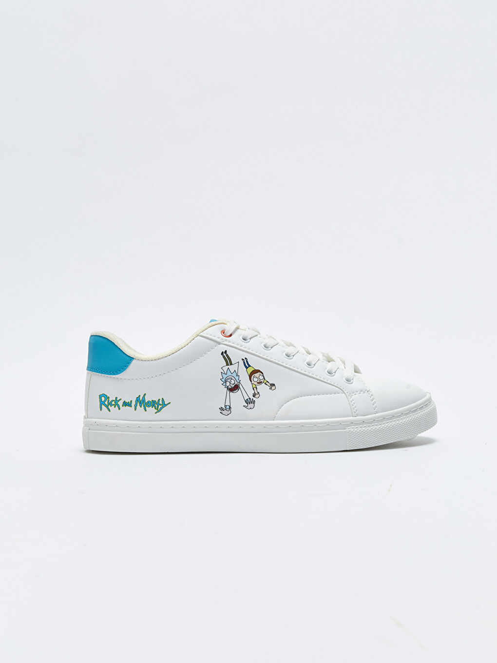 Beyaz Rick And Morty Lisanslı Bağcıklı Erkek Spor Ayakkabı-1
