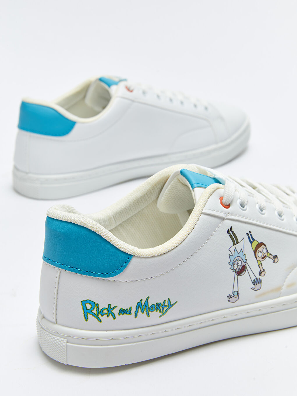 Beyaz Rick And Morty Lisanslı Bağcıklı Erkek Spor Ayakkabı-4