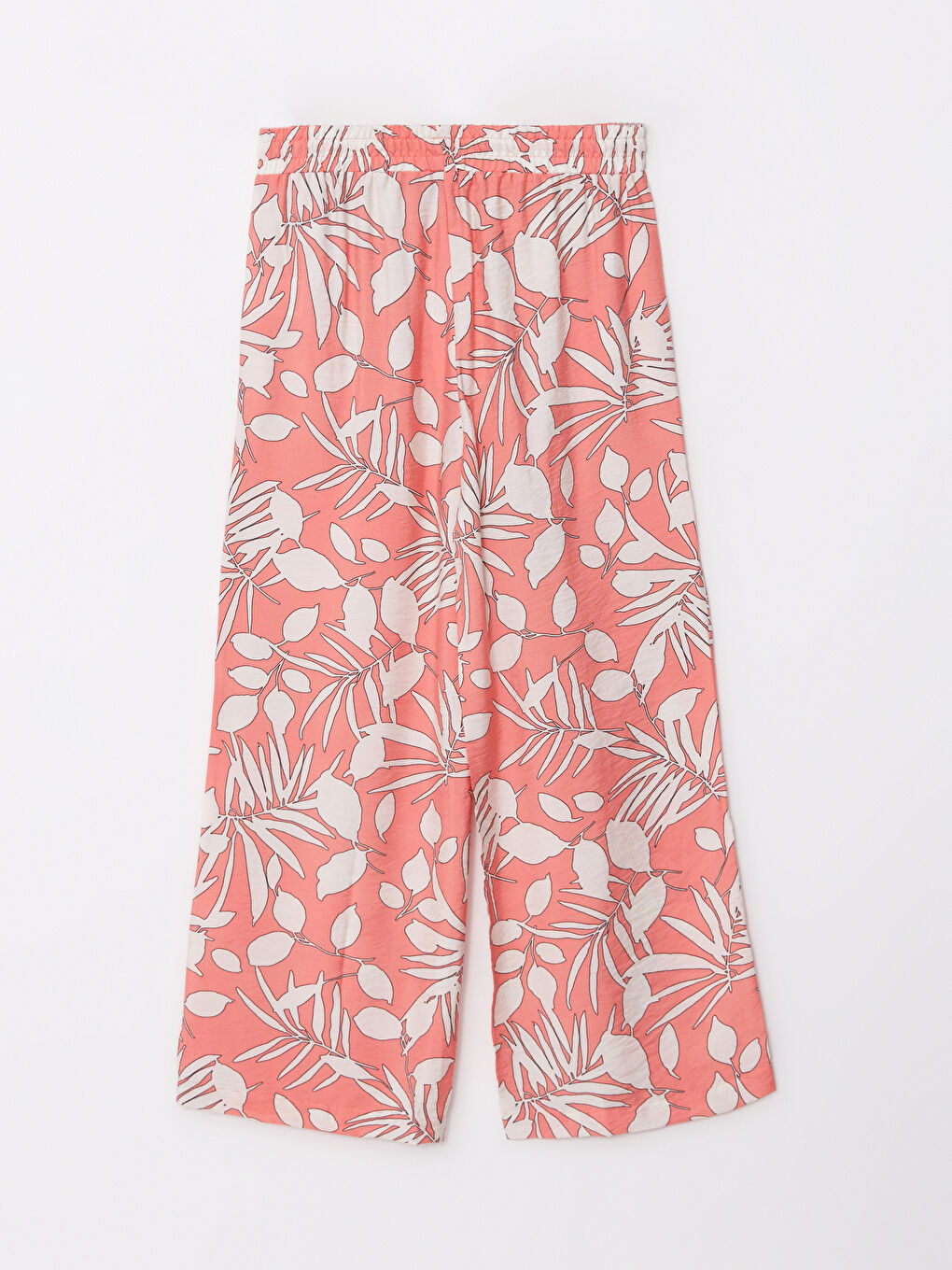 Pembe Beli Lastikli Desenli Kadın Pantolon-6