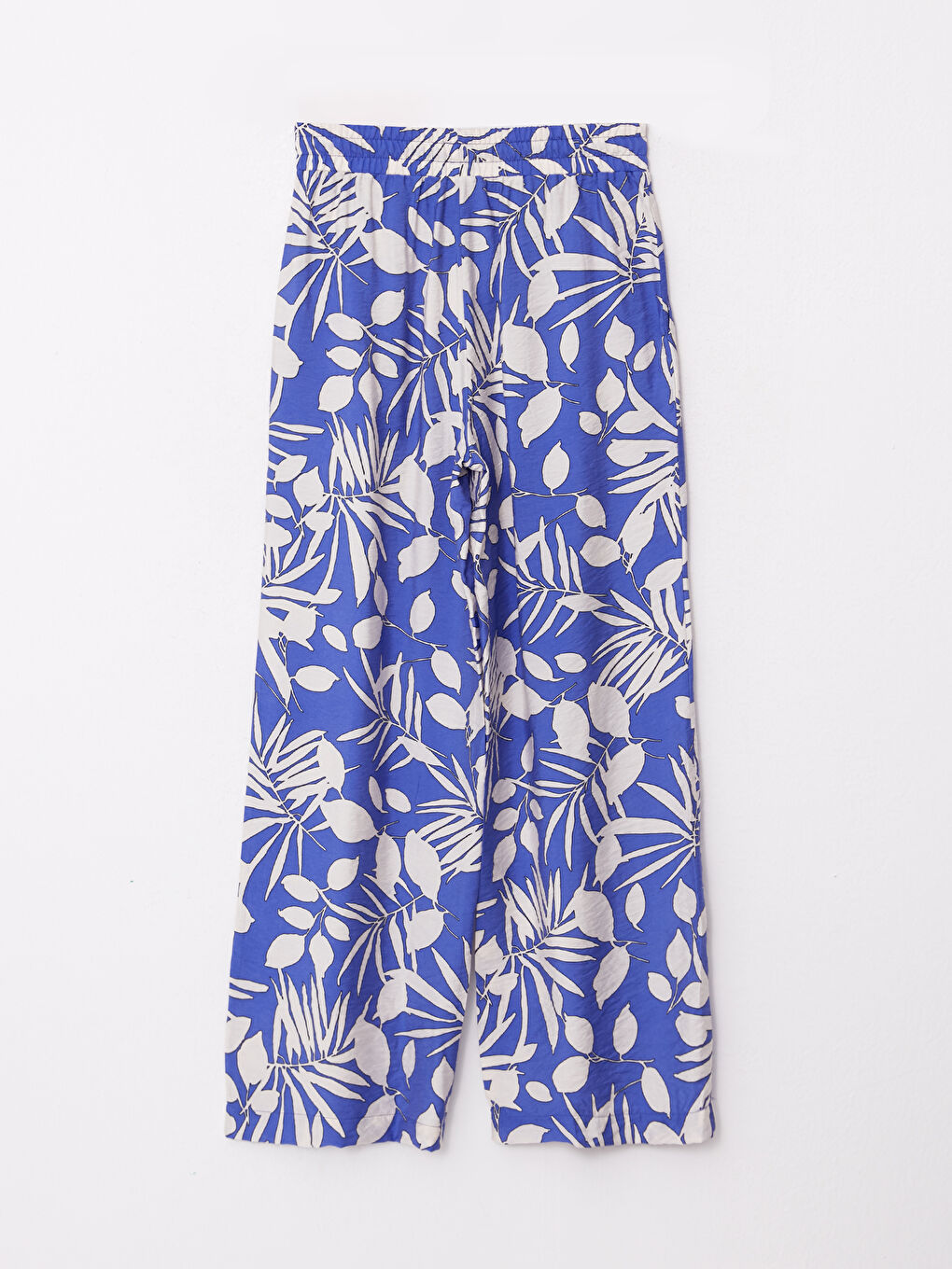 Turkuaz Beli Lastikli Desenli Kadın Pantolon-6