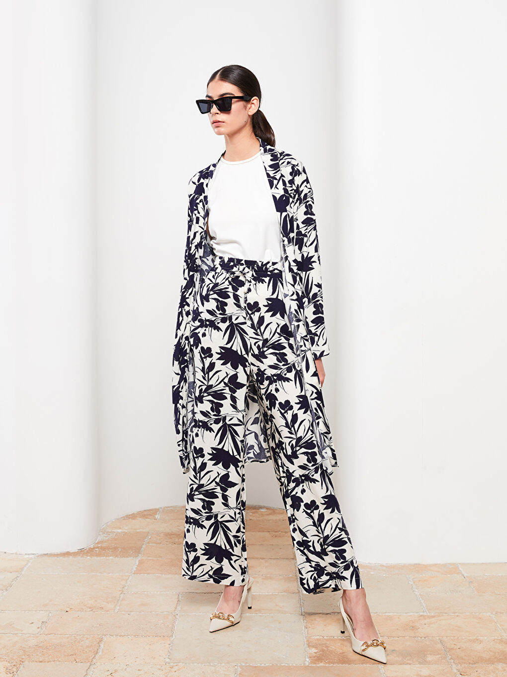 Elasticated Waist Patterned Women's Trousers