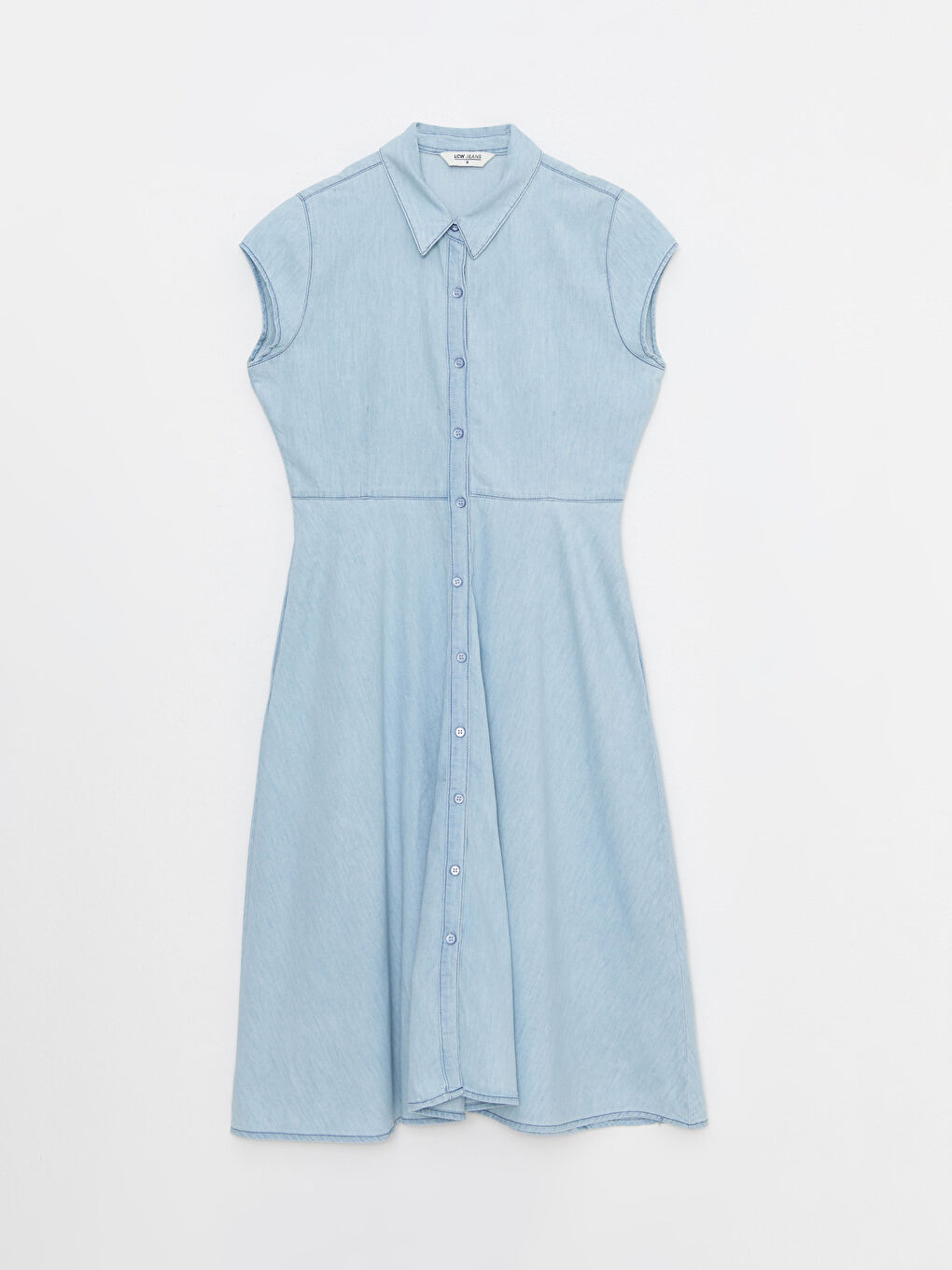 Shirt Collar Straight Short Sleeve Women's Rodeo Jean Dress -S2KQ94Z8-311