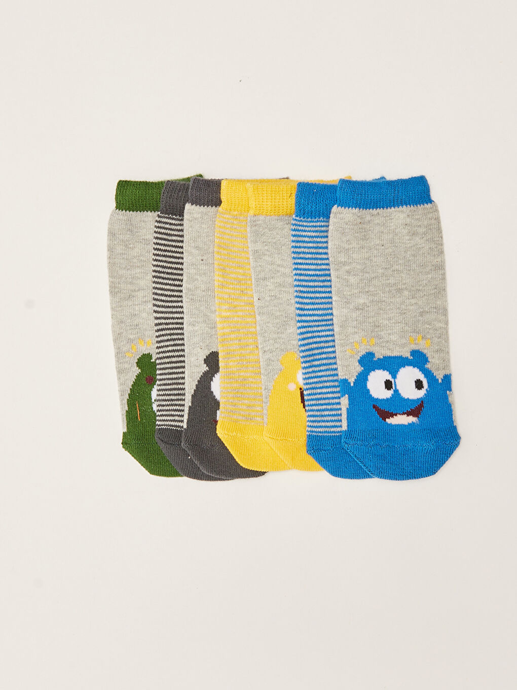 Turkuaz Baskılı Erkek Bebek Soket Çorap 7'li