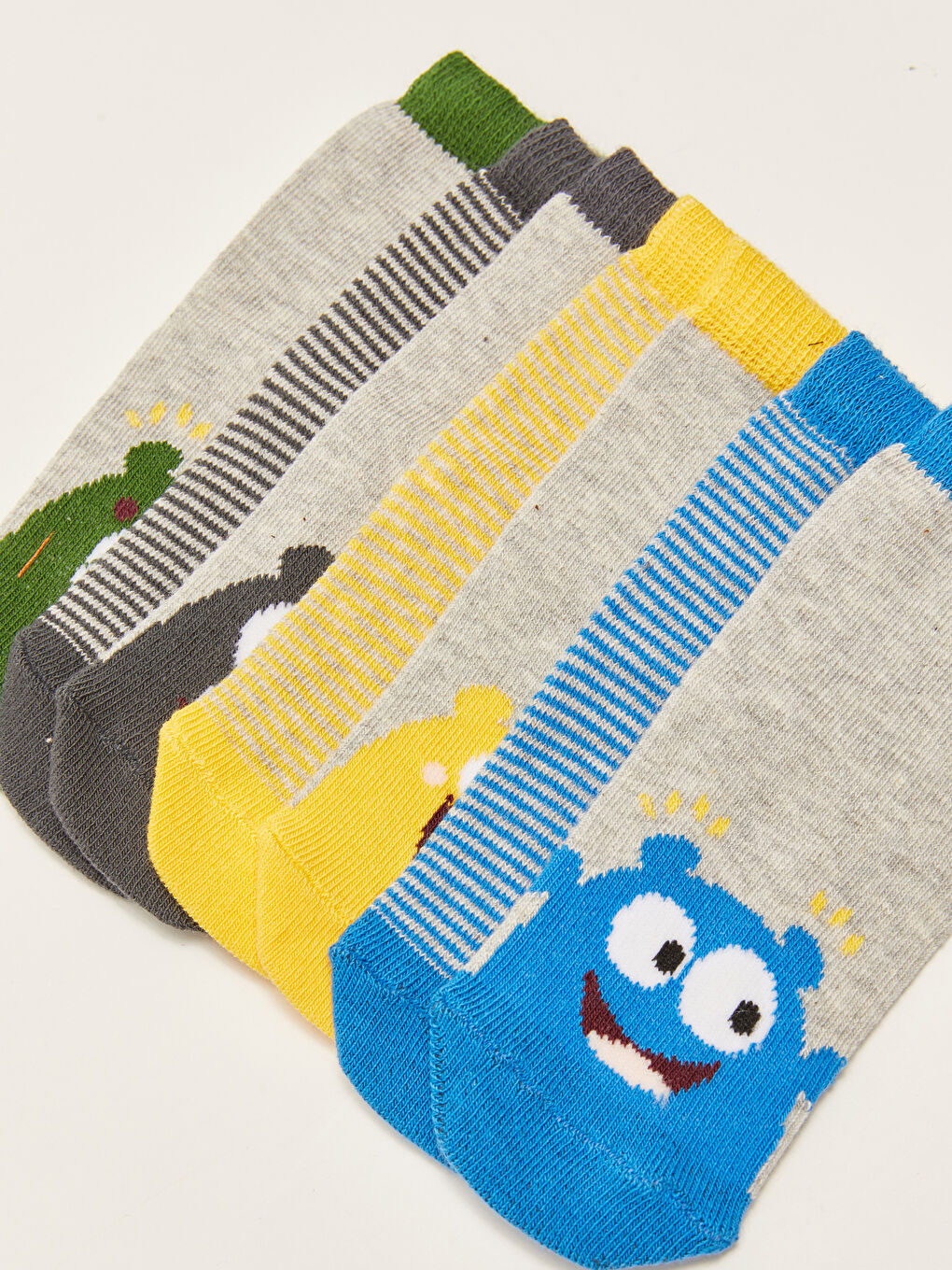 Turkuaz Baskılı Erkek Bebek Soket Çorap 7'li-2