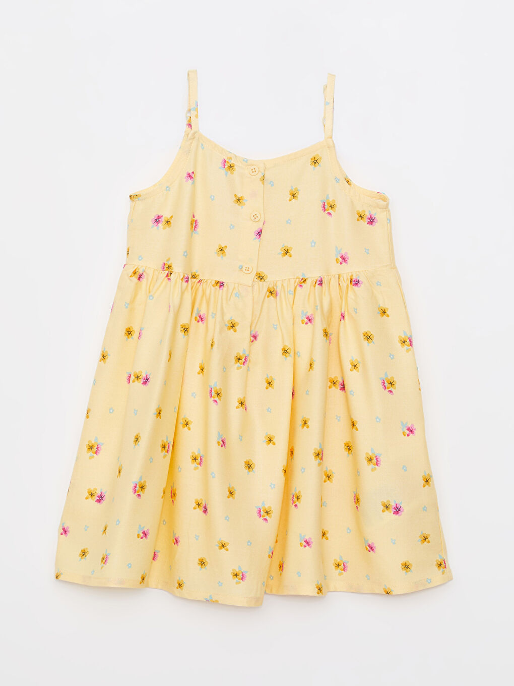 Rochie Imprimată cu Bretele și Guler Rotund pentru Bebeluși Fete-1