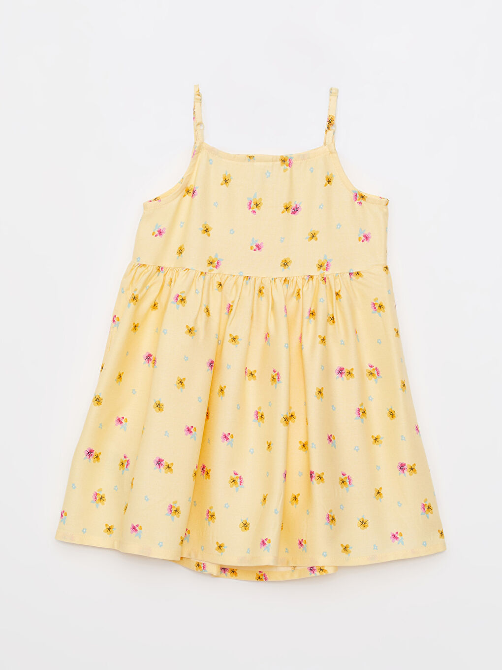 Rochie Imprimată cu Bretele și Guler Rotund pentru Bebeluși Fete