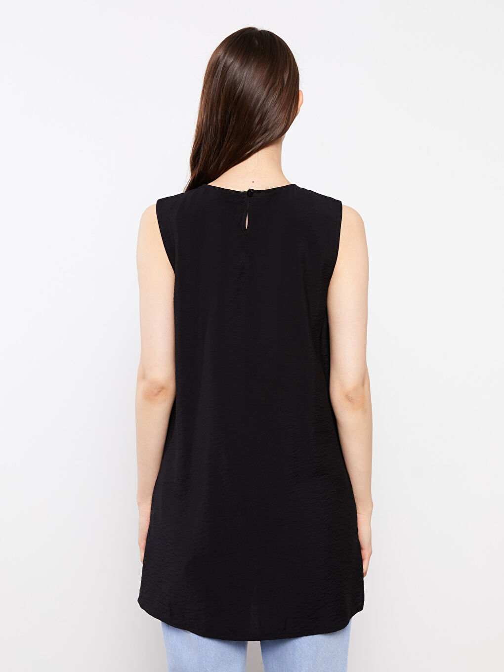 Women's Crew Neck Straight Sleeveless Tunic-3