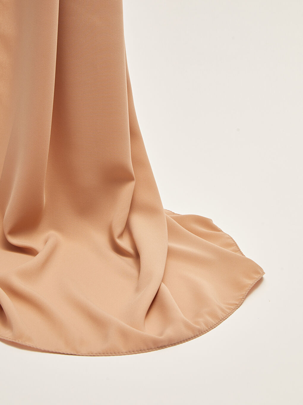 Bej Kadın Düz Medine İpeği Şal-6