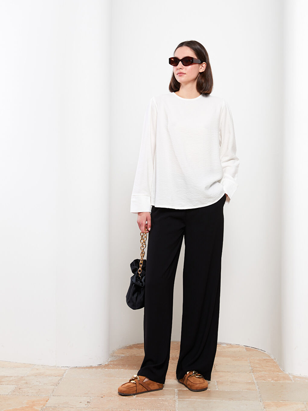 Брюки Женские Прямые С Карманами, Удобная Посадка