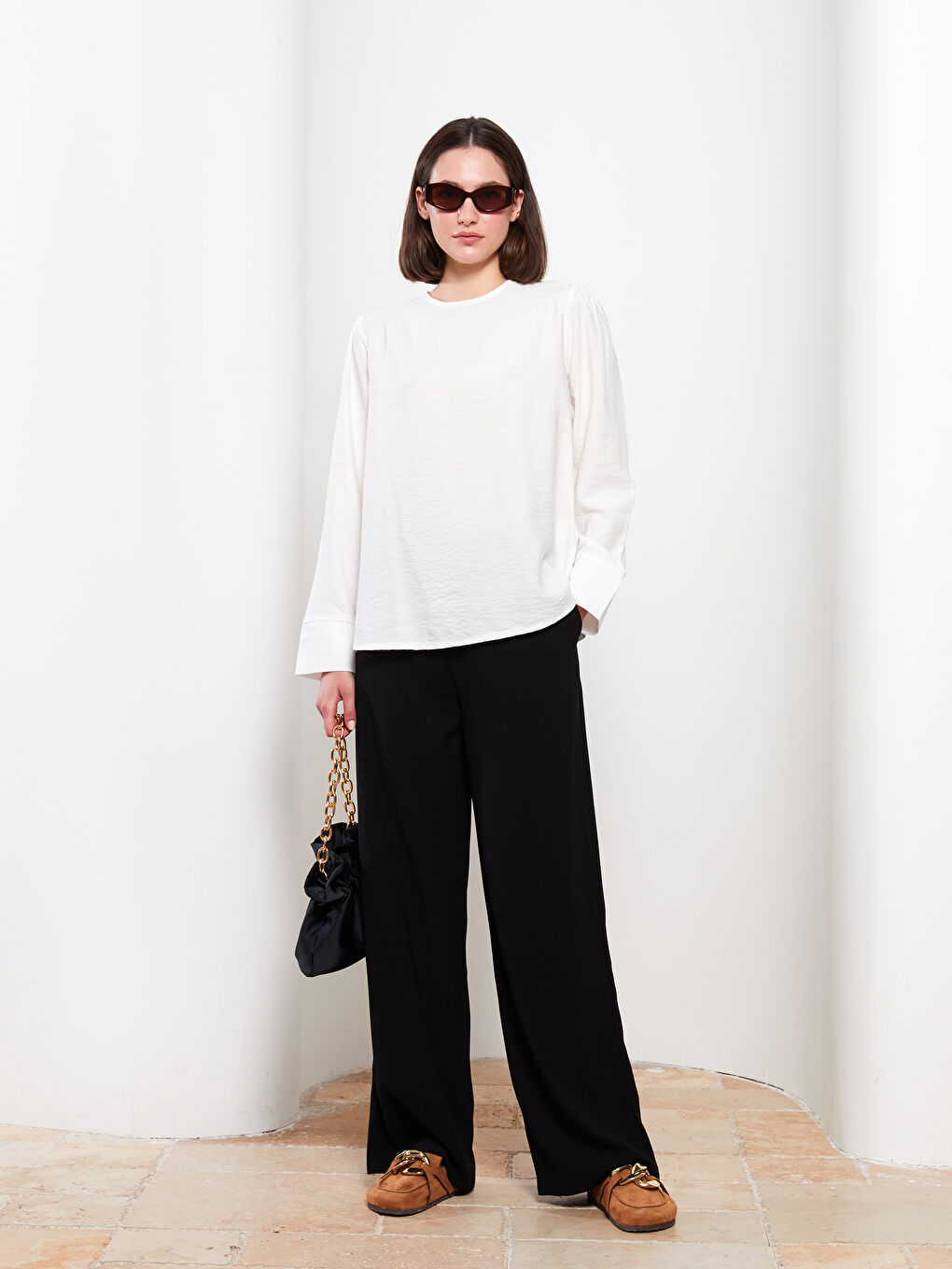 Брюки Женские Прямые С Карманами, Удобная Посадка-1