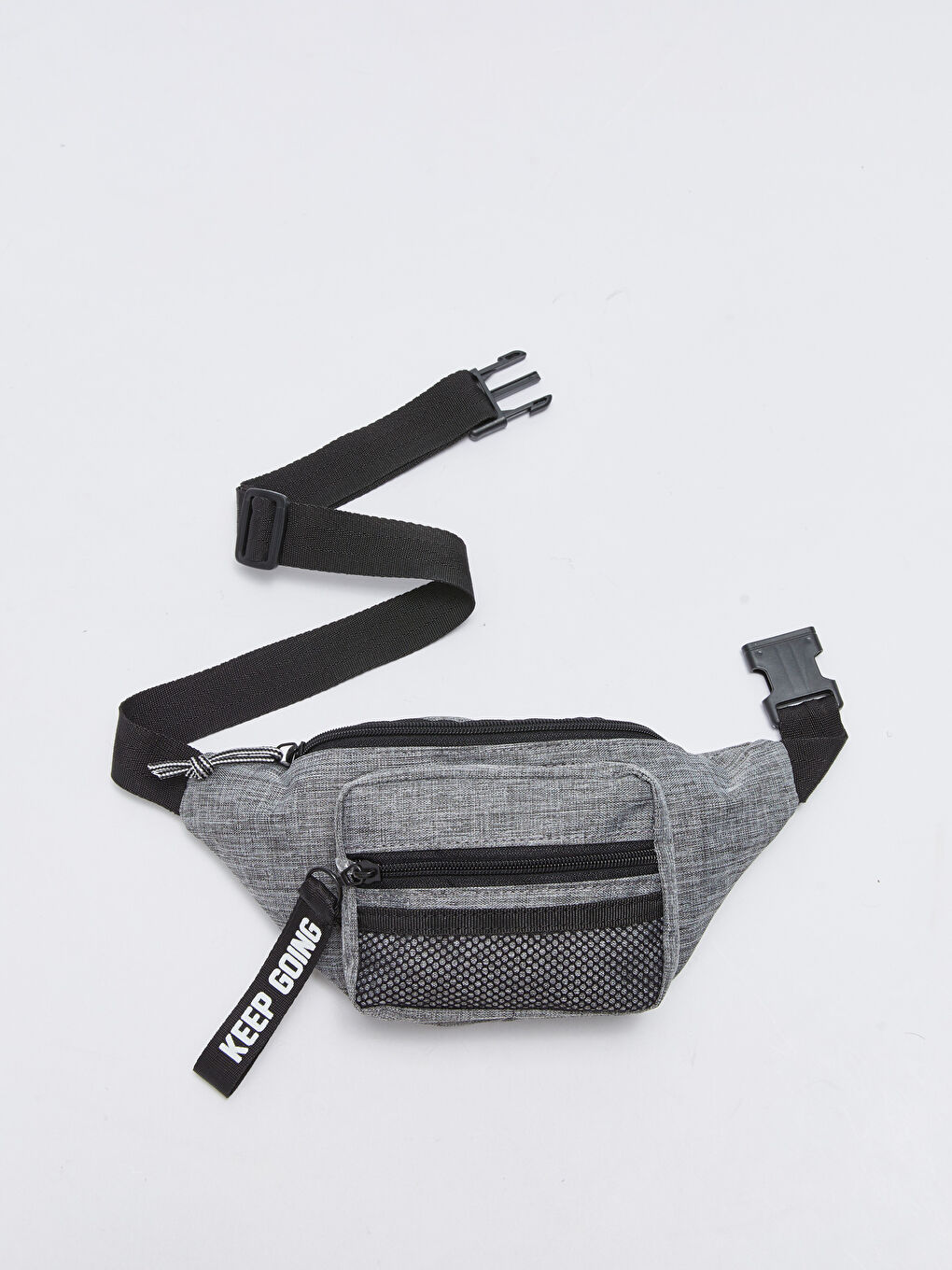 Gri File Detaylı Erkek Çocuk Bel Çantası