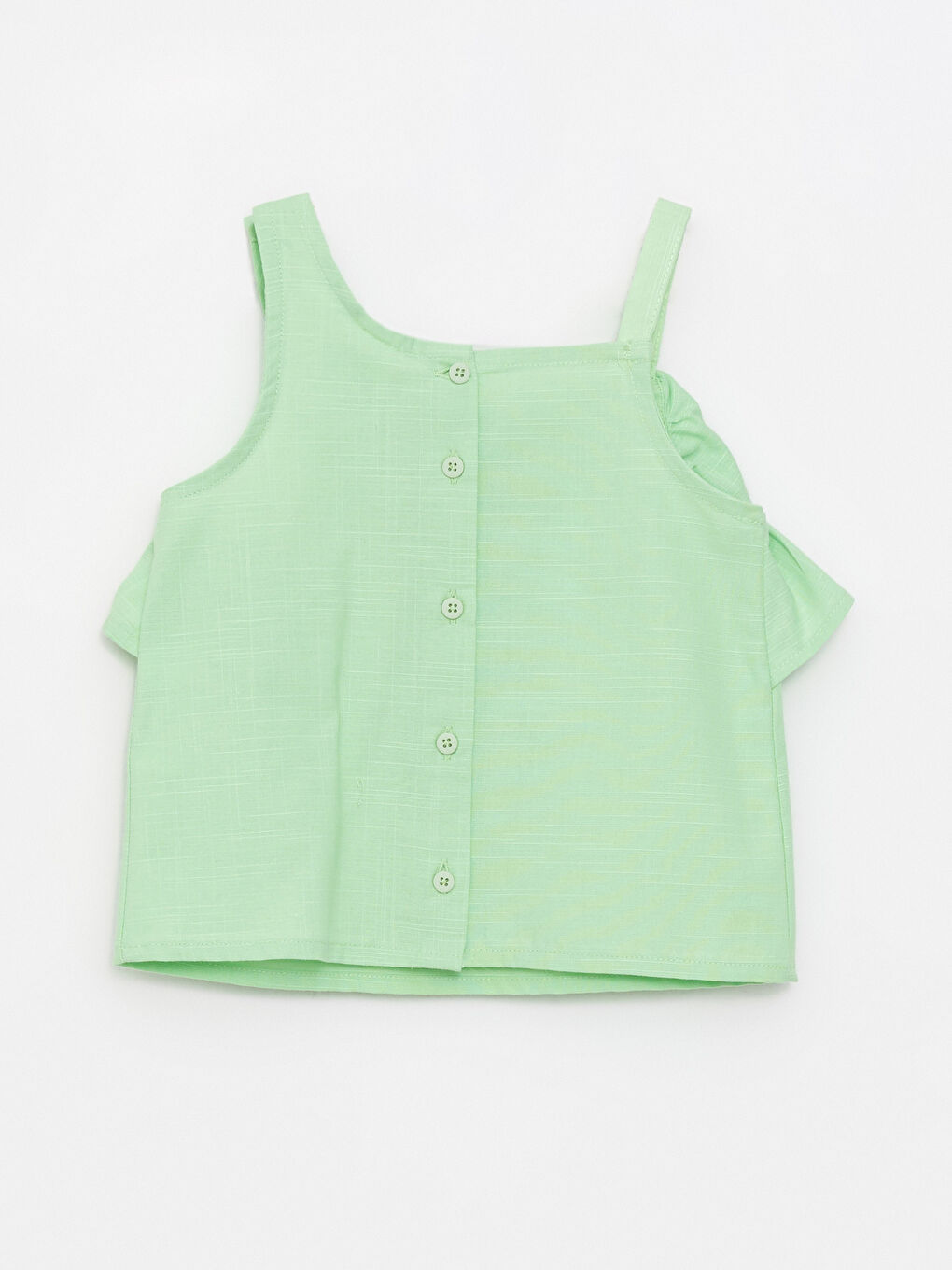 Yeşil Kare Yaka Basic Kız Bebek Bluz ve Şort 2'li Takım-2