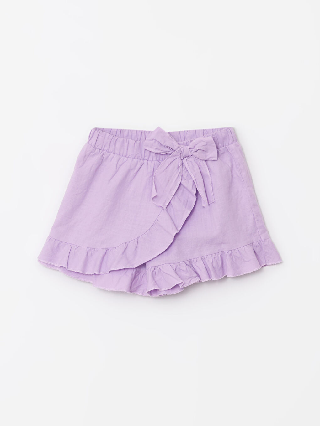 Lila Beli Lastikli Basic Kız Bebek Şort