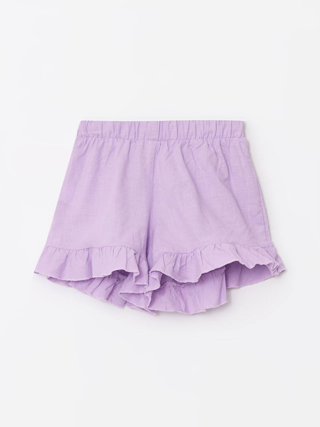 Lila Beli Lastikli Basic Kız Bebek Şort-1
