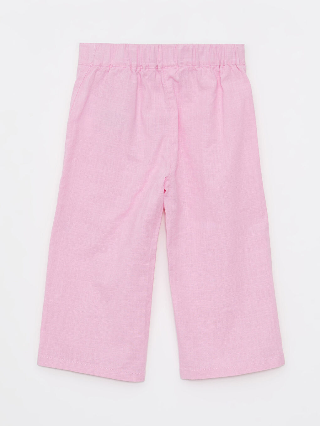 Basic Elastic Waist Baby Girl Loose Trousers-1