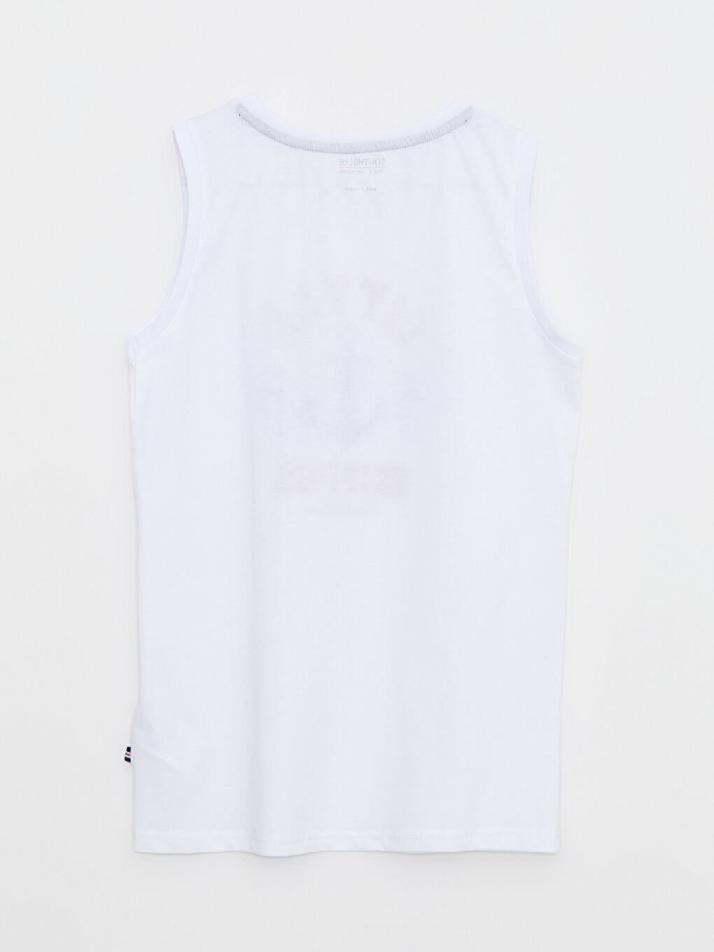 Beyaz Bisiklet Yaka Baskılı Pamuklu Erkek Çocuk Atlet-1