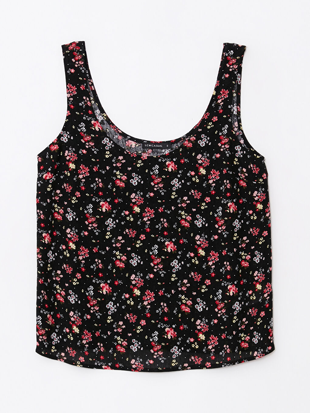 U Neck Floral Sleeveless Viscose Women's Blouse-5