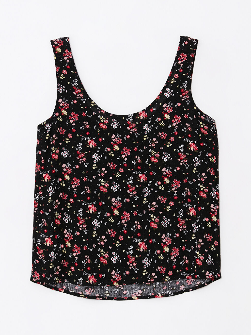 U Neck Floral Sleeveless Viscose Women's Blouse-6