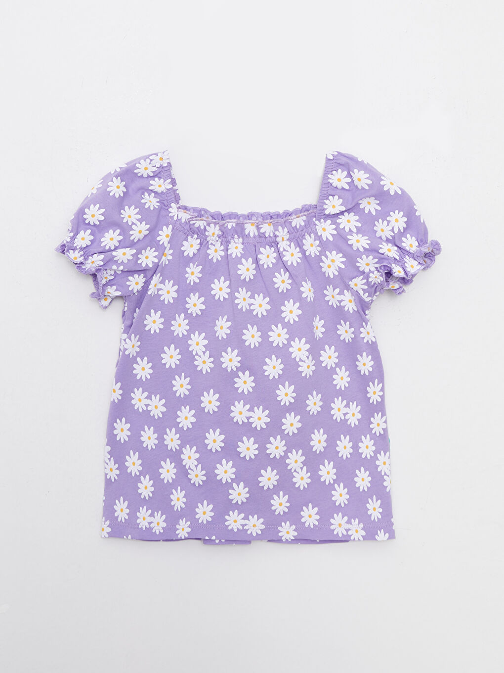 Crew Neck Short Sleeve Printed Baby Girls' T-Shirt-1