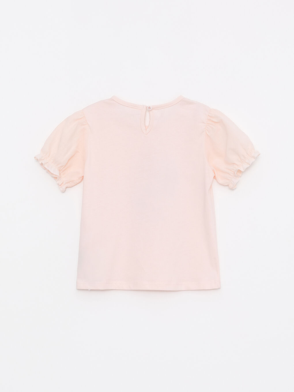 Crew Neck Short Sleeve Printed Baby Girls' T-Shirt-1