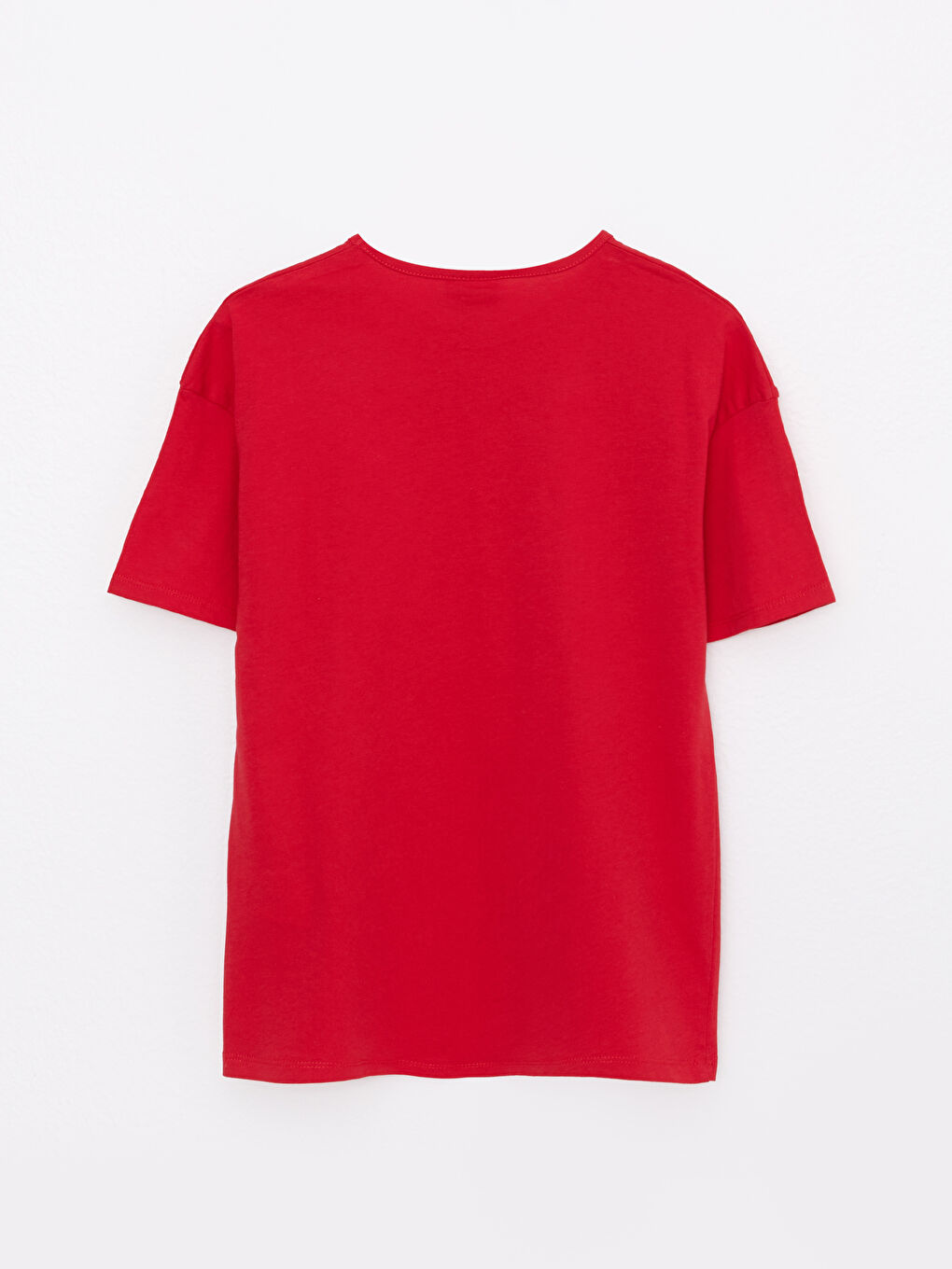 Kırmızı Bisiklet Yaka Atatürk Baskılı Kısa Kollu Kız Çocuk Tişört-1