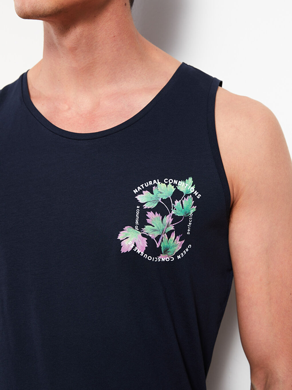 Майка без рукавов с круглым вырезом и принтом из джерси для мужчин-3