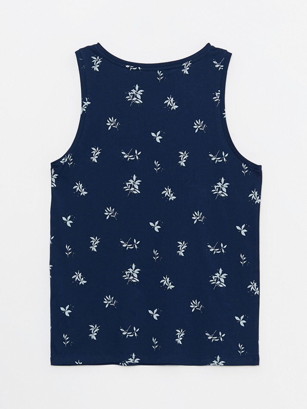 T-shirt sans manches en jersey imprimé à col rond pour hommes-6