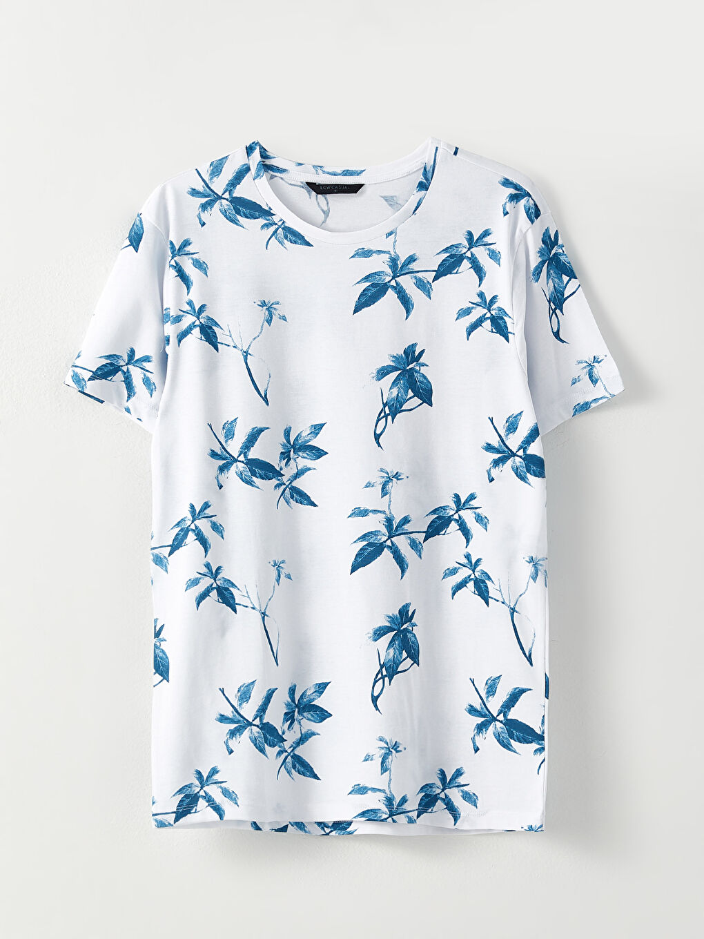 Crew Neck Short Sleeve Patterned Jersey Men's T-Shirt-5