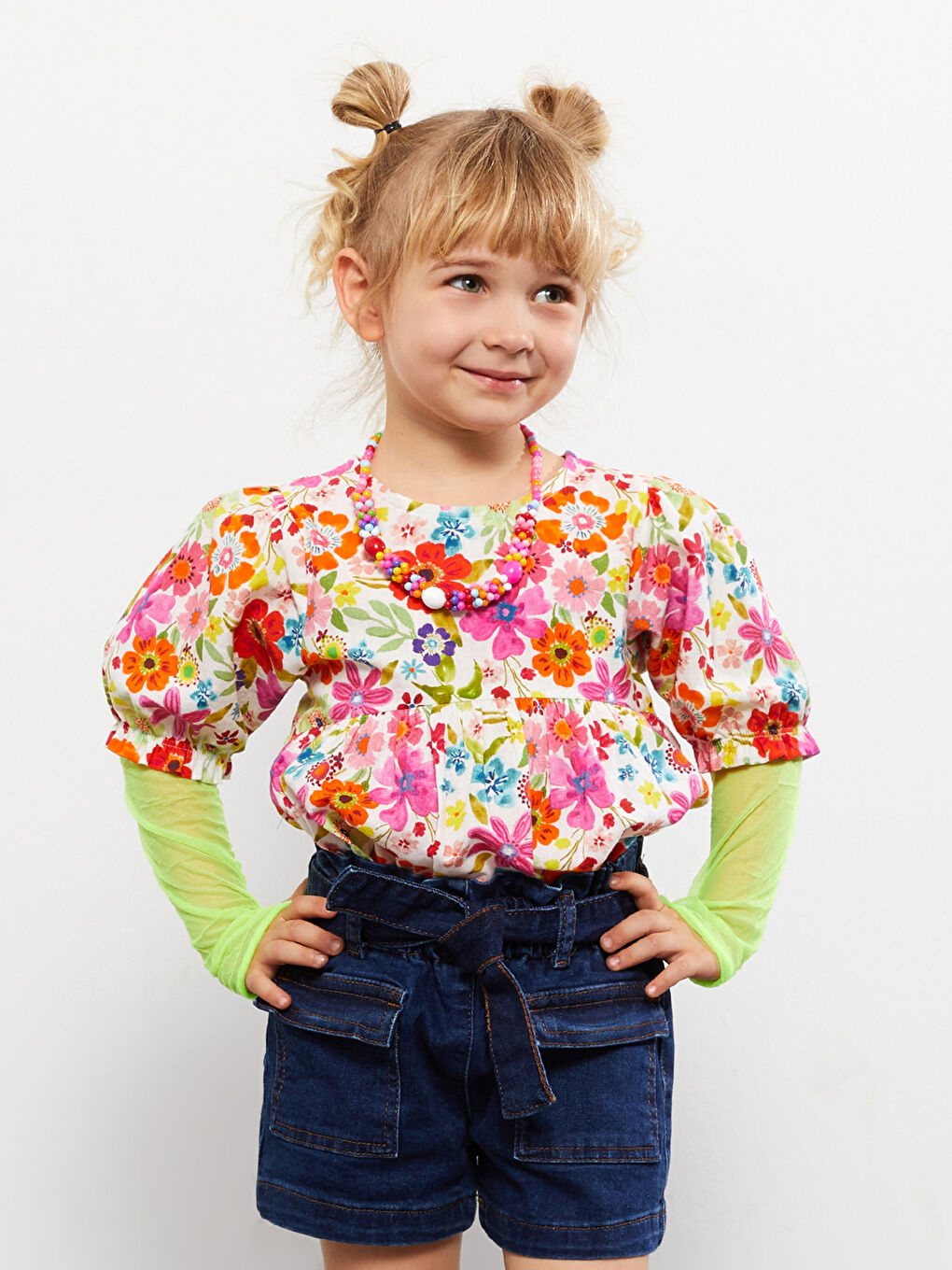 Pembe Bisiklet Yaka Kısa Kol Baskılı Pamuklu Kız Bebek Elbise