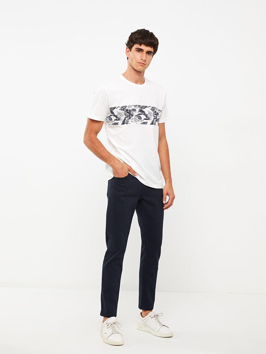 Футболка Мужская Джерси С Узором, Коротким Рукавом И Круглым Вырезом-1