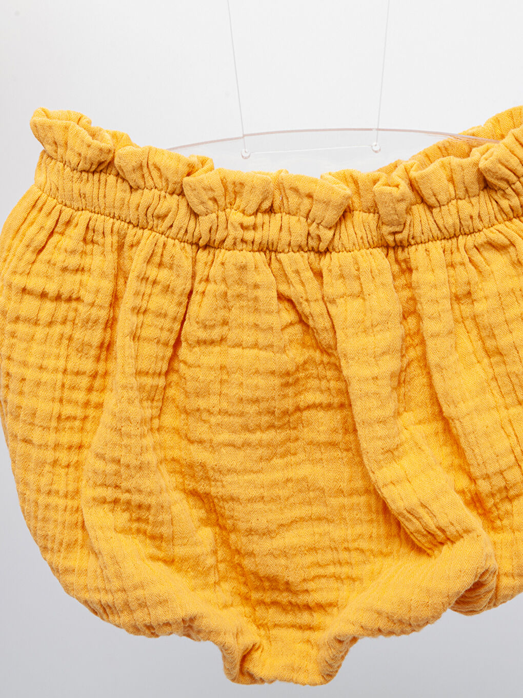 Sarı Kapüşonlu Kısa Kollu Bebek Tişört ve Şort 2'li-1