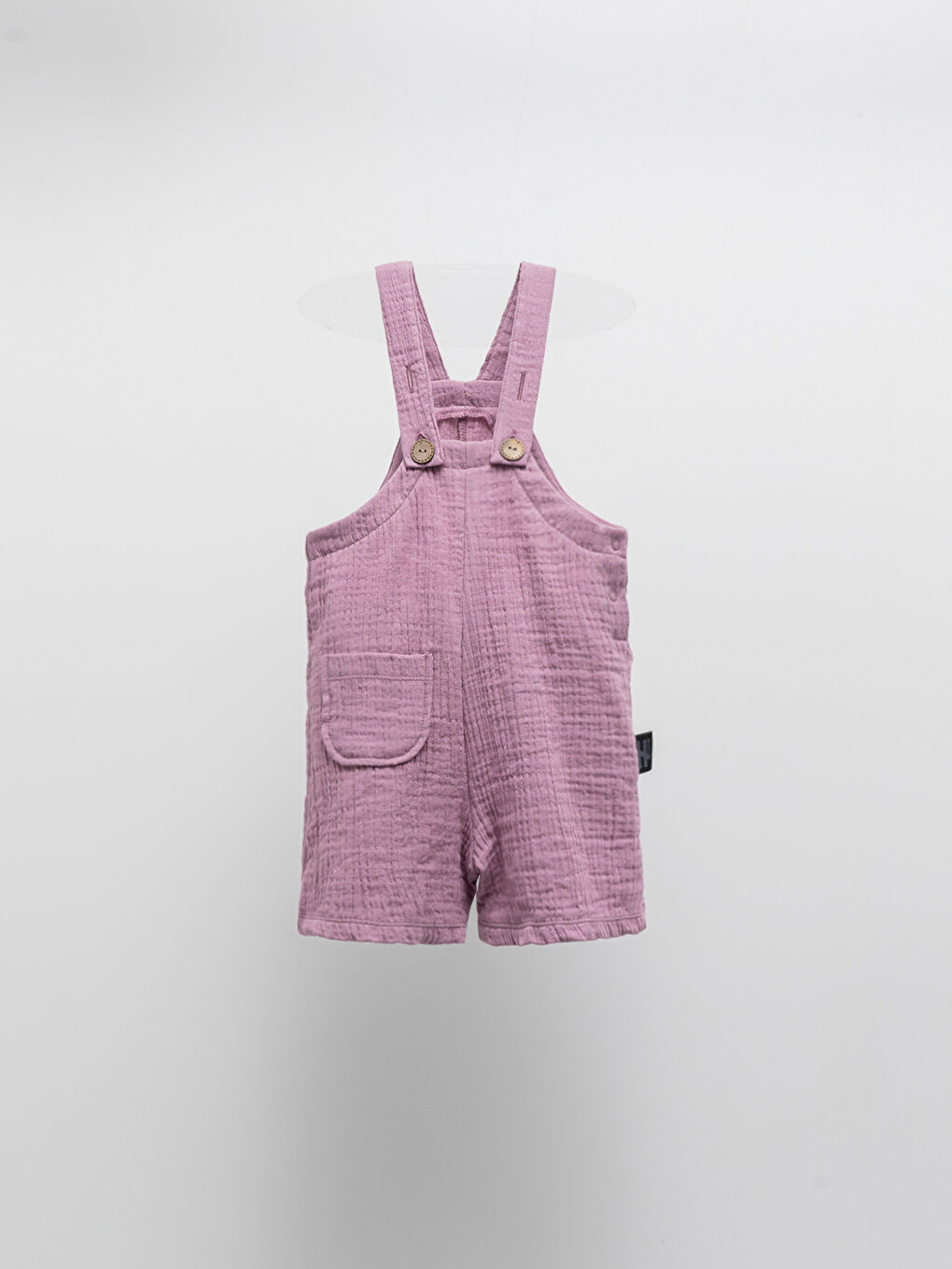 Mor Kare Yaka Askılı Müslin Kız Bebek Salopet-1