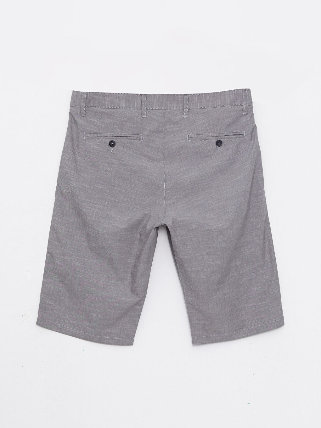 Gri Standart Kalıp Poplin Erkek Şort-6