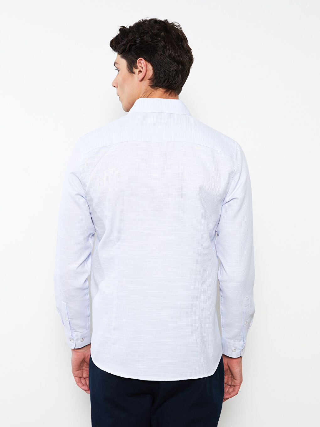 Mavi Regular Fit Uzun Kollu Armürlü Erkek Gömlek-5