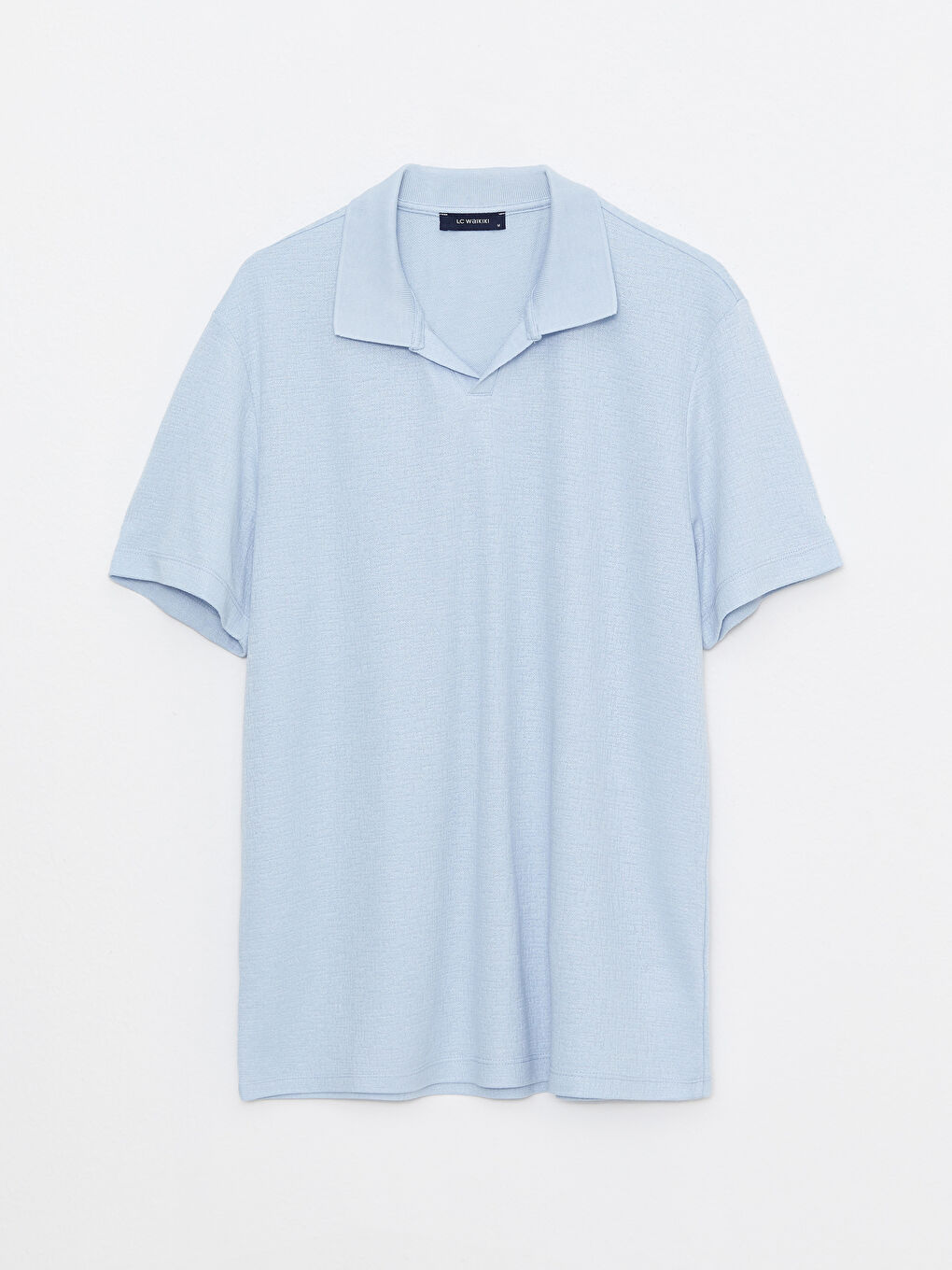 Mavi Polo Yaka Kısa Kollu Erkek Tişört-5